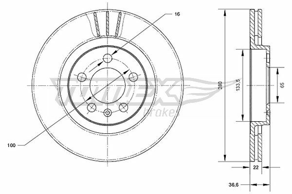 Brzdový kotúč TOMEX Brakes